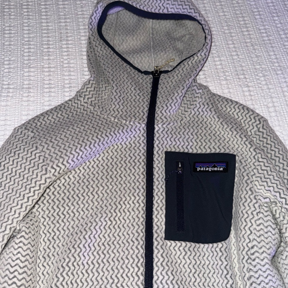 Patagonia R1 Full-Zip Hooded Fleece Jacket Women’s Medium Gray Technical Hoodie
